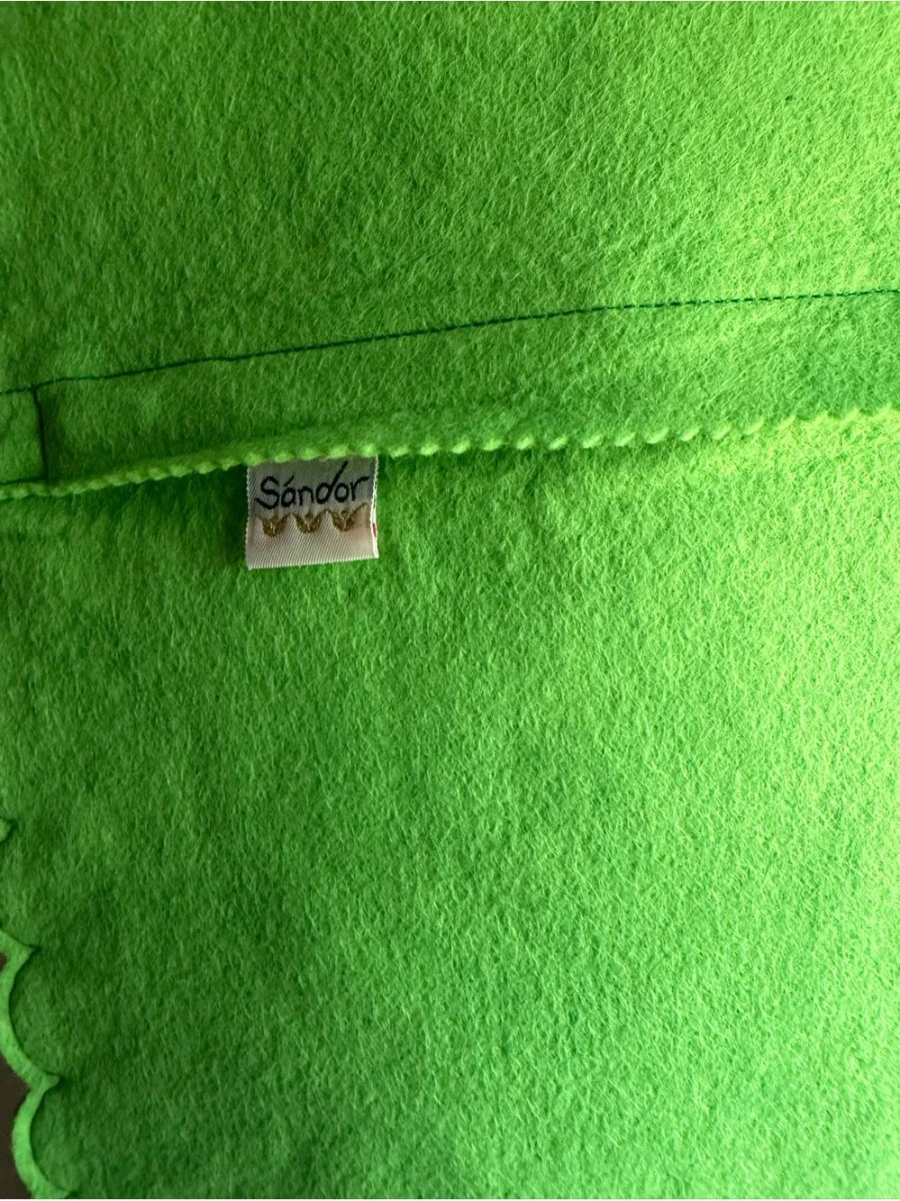 Retired Sandor Collection NOS NWT 20x20 100% Wool Vibrant Green Pillow Cover